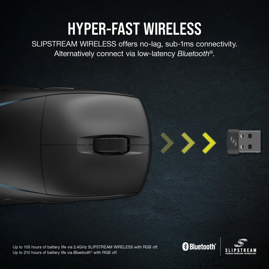 Corsair M75 Wireless Lightweight RGB 超輕量 無線遊戲滑鼠(黑色)