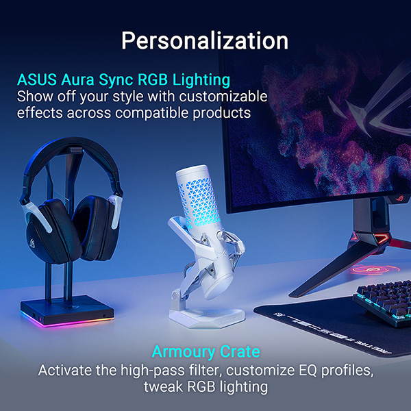 ASUS ROG Carnyx 專業級電競 RGB 電容式麥克風(白色)