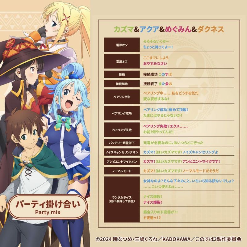 AVIOT TE-D01v Konosuba 《為美好的世界獻上祝福! 》系列 無線藍芽耳機