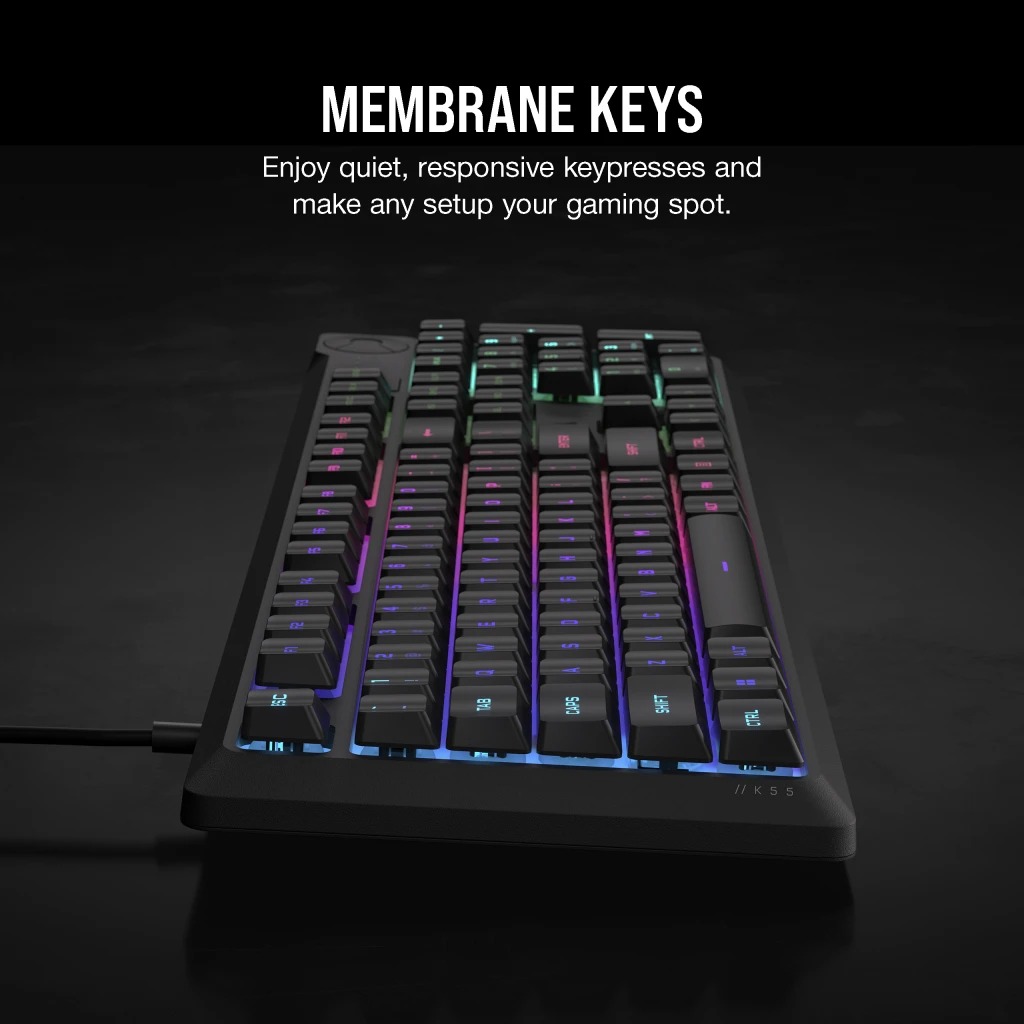 Corsair K55 Core RGB 遊戲鍵盤(黑色)