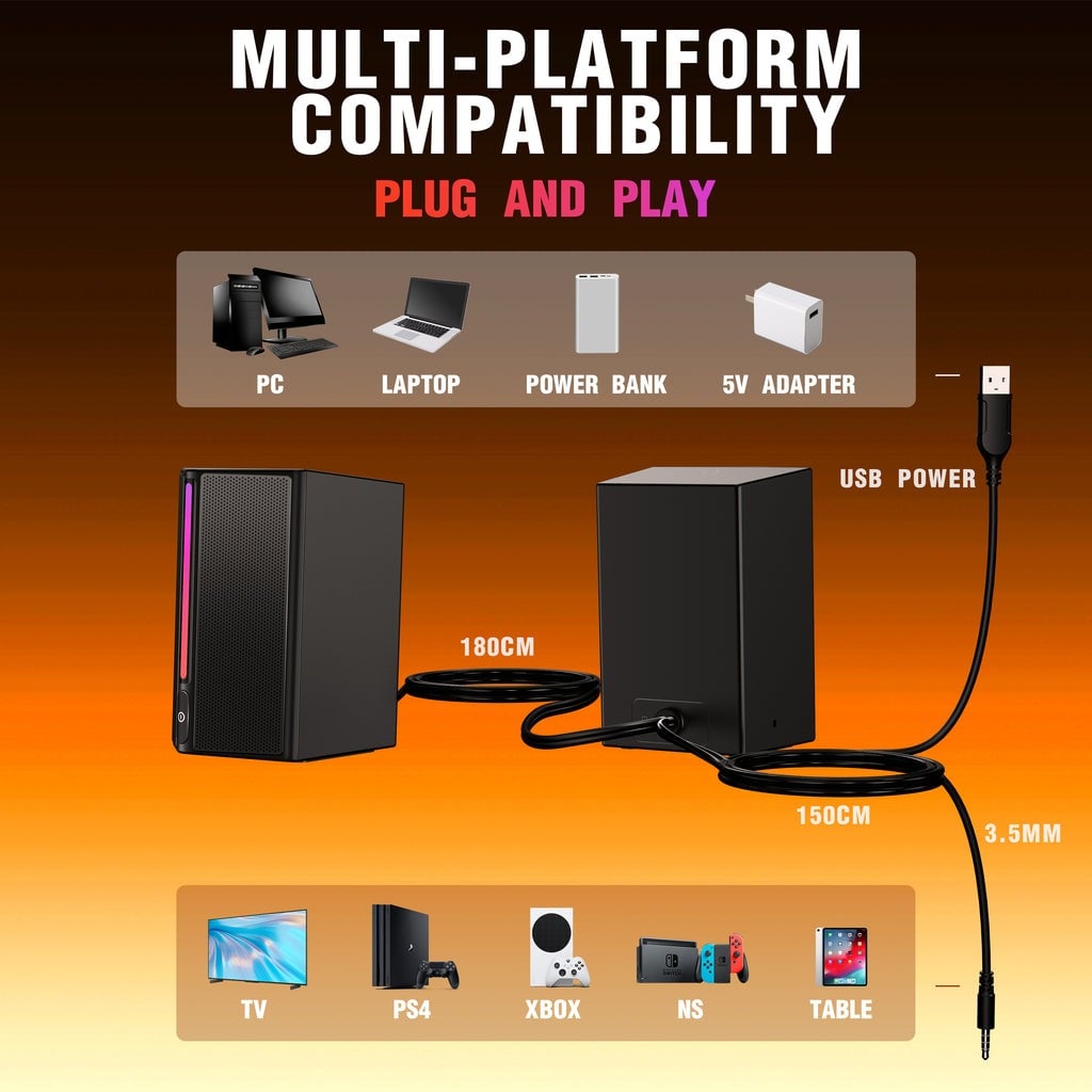 FIFINE AMPLIGAME A20 RGB 2.0聲道 電競喇叭