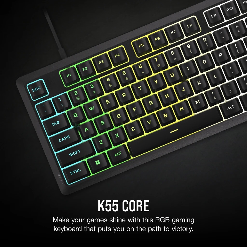 Corsair K55 Core RGB 遊戲鍵盤(黑色)