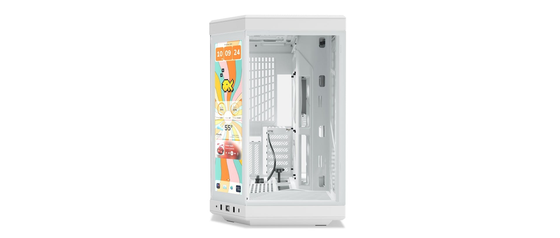 HYTE Y70 Mid-Tower 全景機箱(Touch Infinite LCD-雪白色)