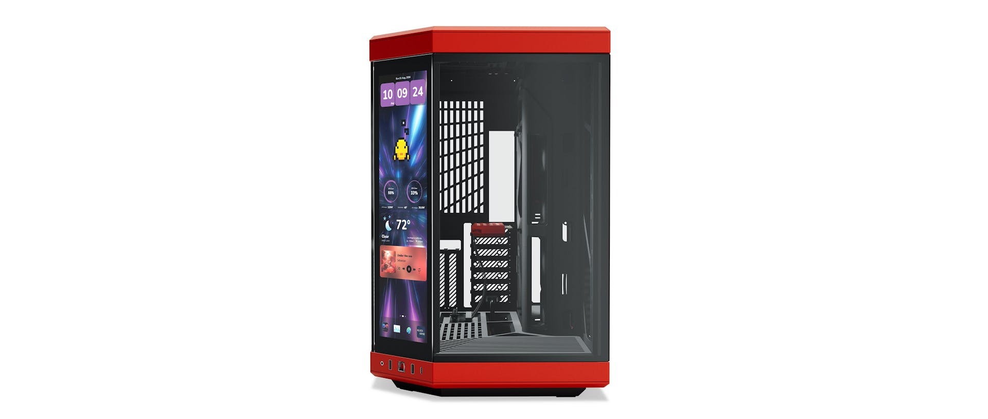 HYTE Y70 Mid-Tower 全景機箱(Touch Infinite LCD-紅色)