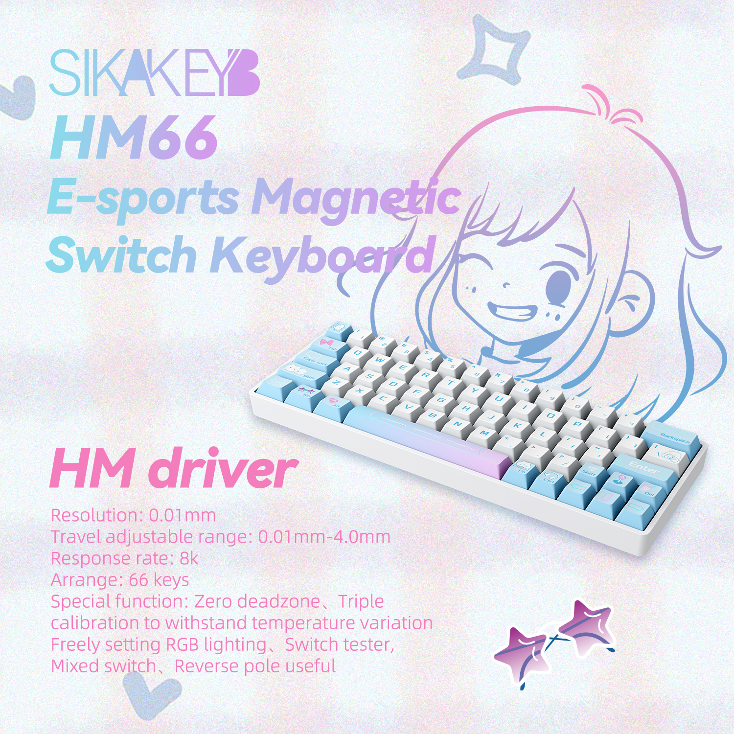 Sikakeyb x 和沐 HM66 60% 磁軸遊戲鍵盤