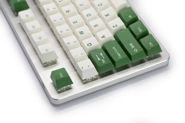 Tai-Hao Doubleshot ABS/Cubic Profile/115 Keycaps/1 Key Puller (T01WH205)(White+Green - 附日文碼 正刻)