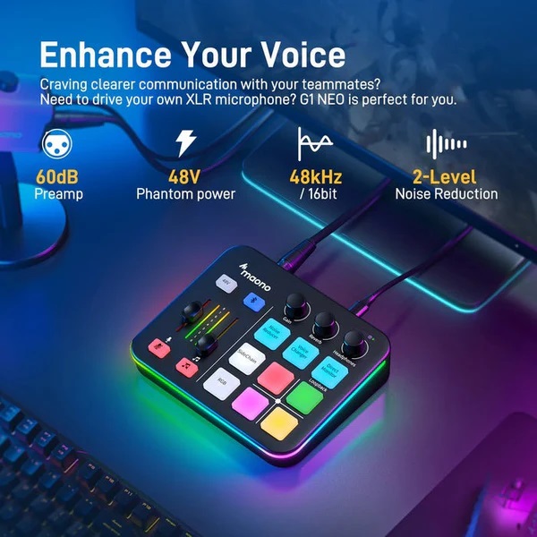 Maono G1 NEO 音訊混音器 （適用於遊戲串流媒體）
