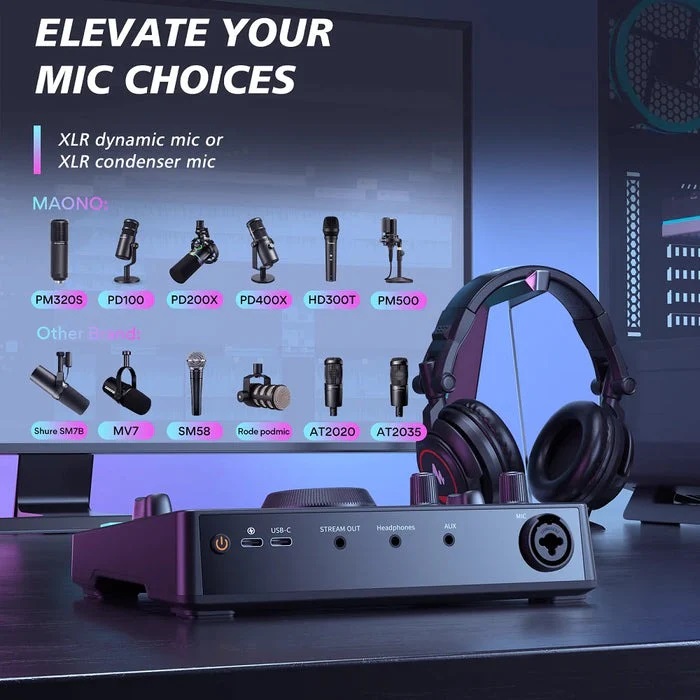 Maono AMC2 NEO 一站式串流音訊混音器和音效卡