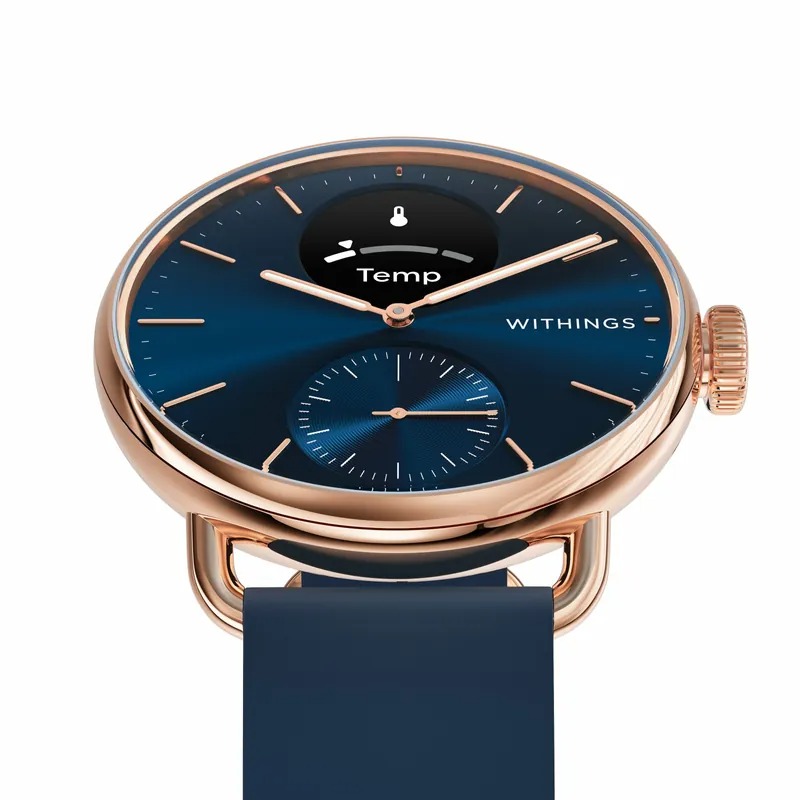 Withings ScanWatch 2 混合指針式智能手錶(RoseGold Blue-玫瑰金籃-38mm)