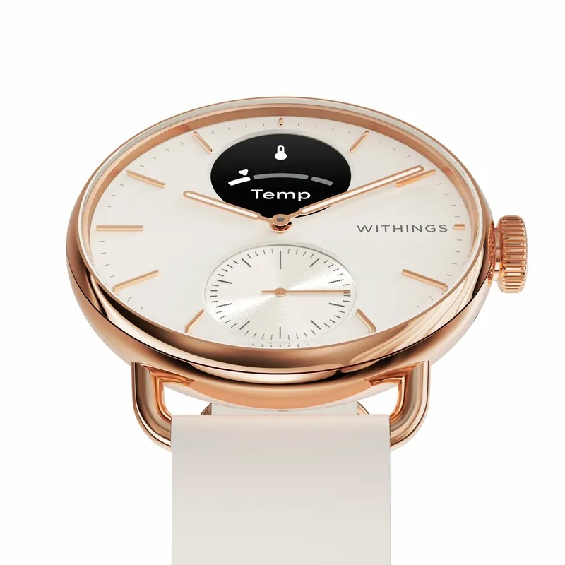 Withings ScanWatch 2 混合指針式智能手錶(RoseGold White-玫瑰金白-38mm)