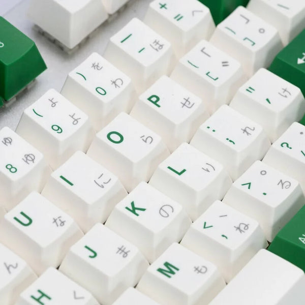 Tai-Hao Doubleshot ABS/Cubic Profile/115 Keycaps/1 Key Puller (T01WH205)(White+Green - 附日文碼 正刻)