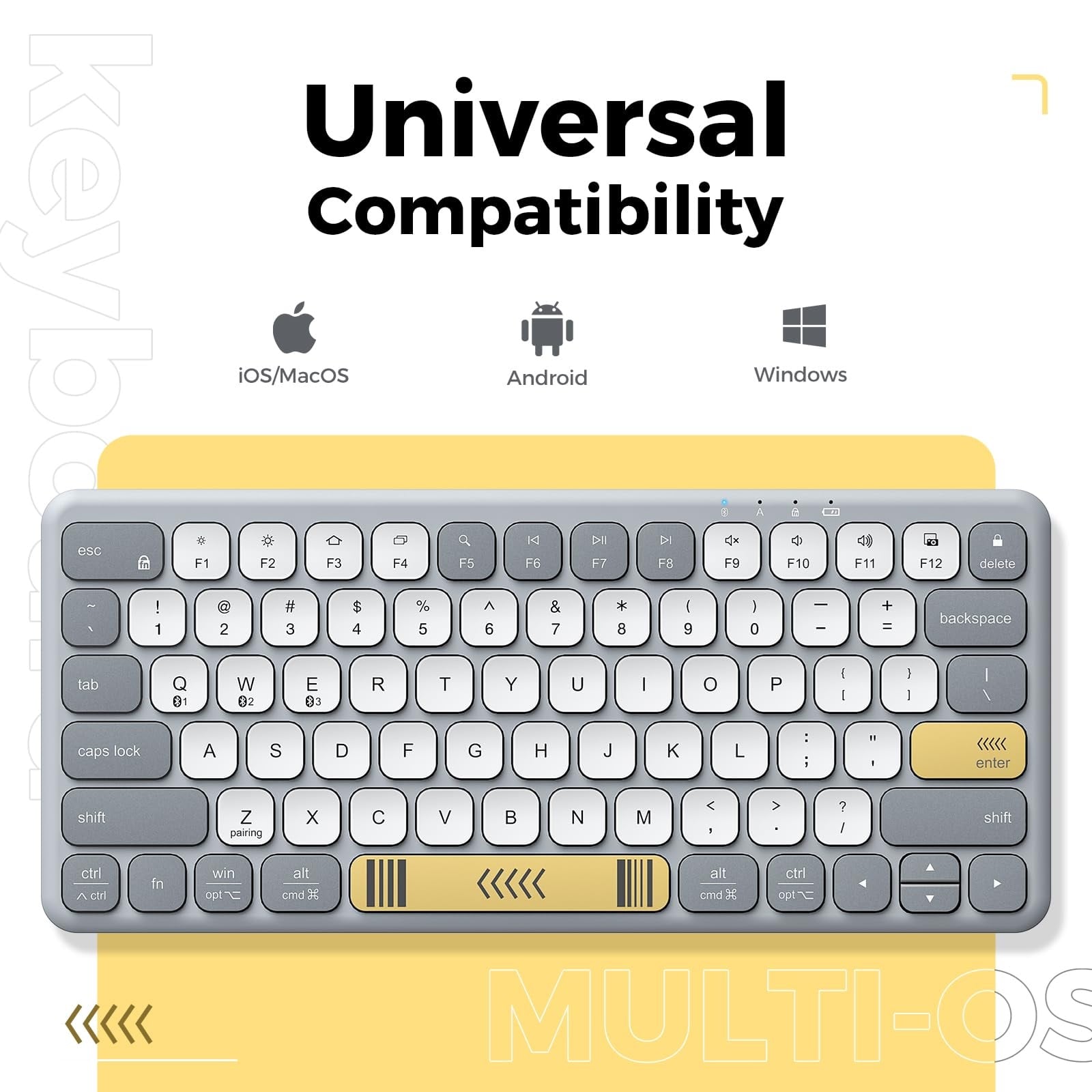 iClever IC-BK50 USB-C 充電 65% 袖珍藍牙鍵盤 (Marshmallow)