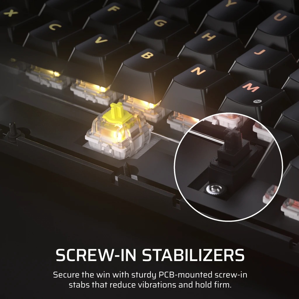 Corsair K65 PLUS Wireless 75% RGB 三模機械式遊戲鍵盤(觸感黃軸)