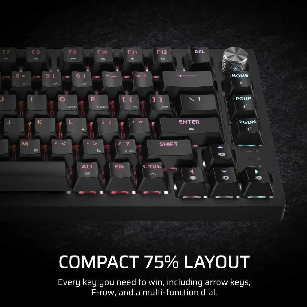 Corsair K65 PLUS Wireless 75% RGB 三模機械式遊戲鍵盤(觸感黃軸)