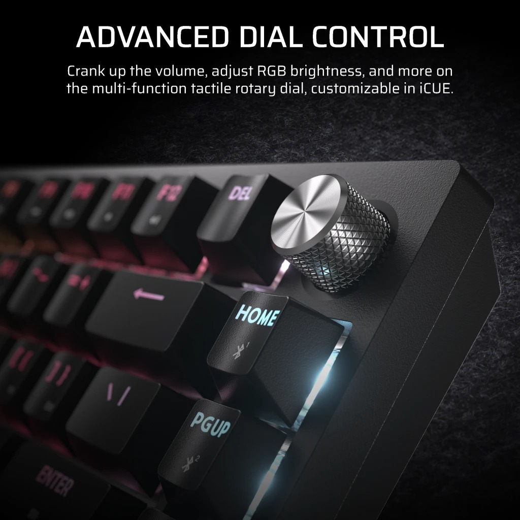 Corsair K65 PLUS Wireless 75% RGB 三模機械式遊戲鍵盤(觸感黃軸)