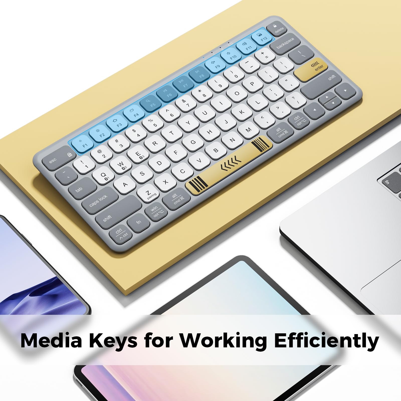 iClever IC-BK50 USB-C 充電 65% 袖珍藍牙鍵盤 (Marshmallow)