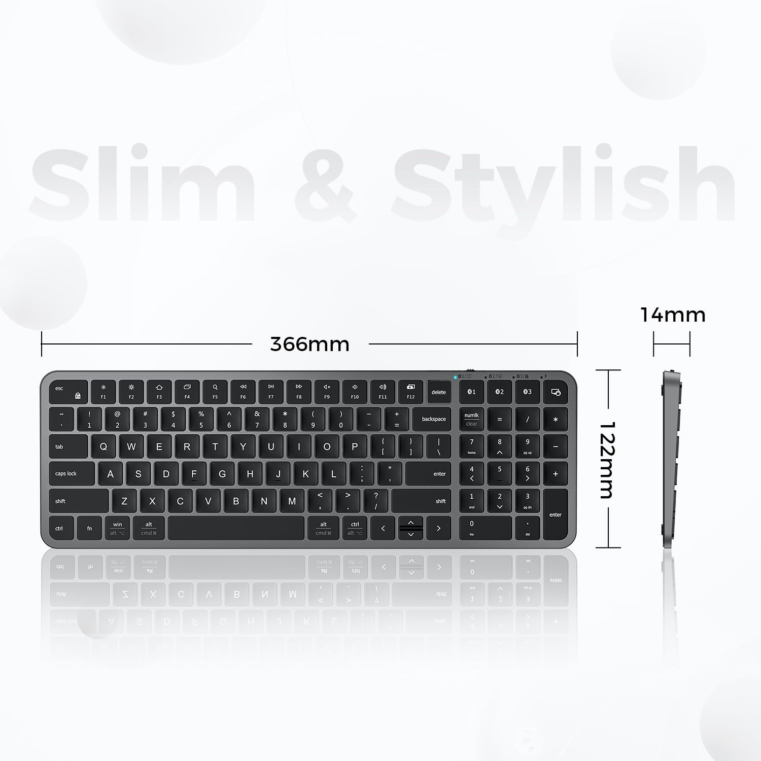 iClever IC-BK20 USB-C 充電 75% 藍牙鍵盤 (太空灰)