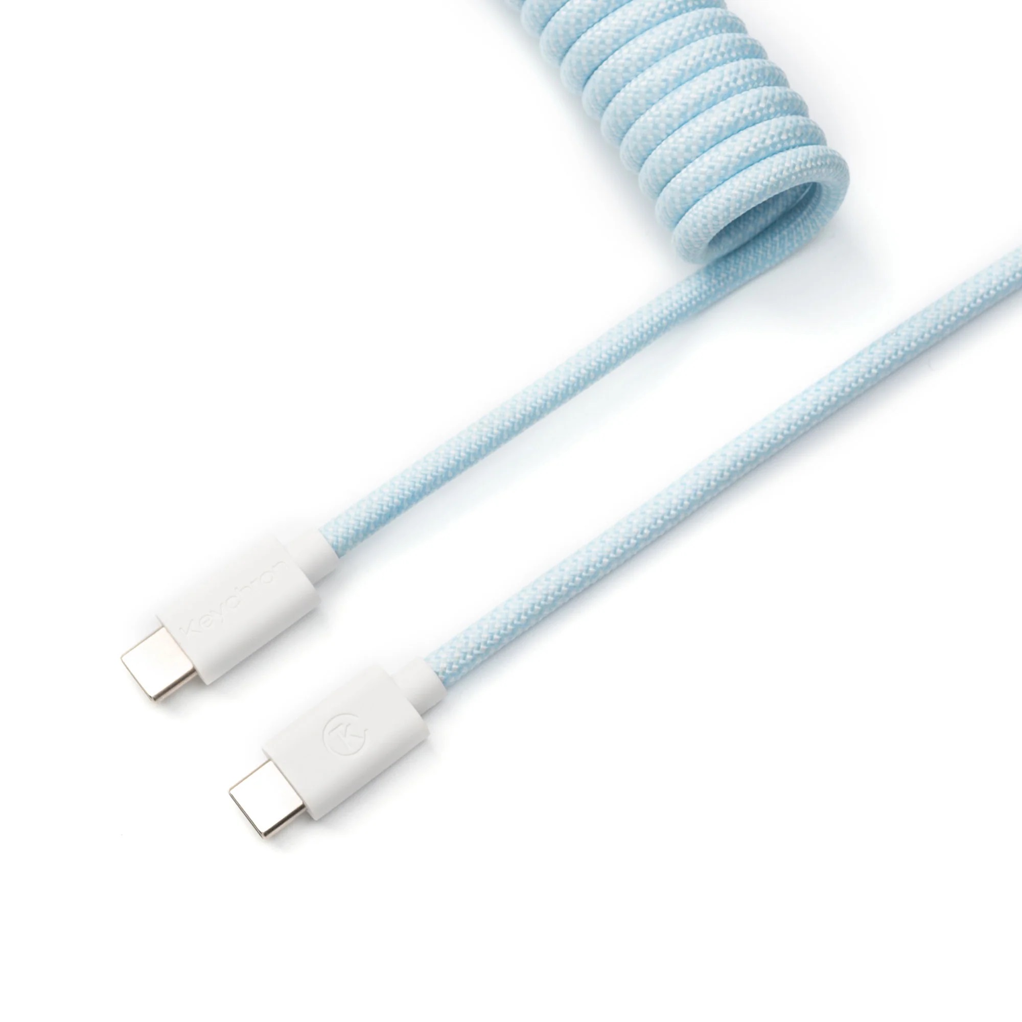 Keychron 定制編織USB-C捲線 (Cab-19)(淺粉藍)