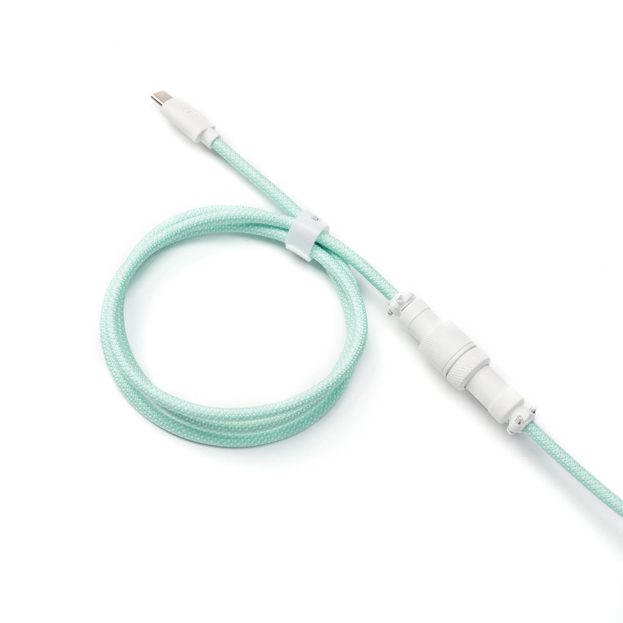 Keychron 定制編織USB-C捲線 (Cab-18)(薄荷綠)