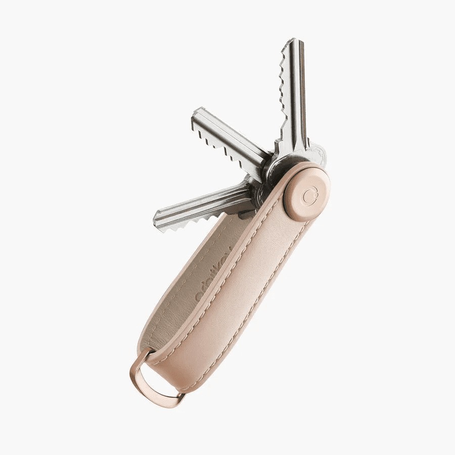 Orbitkey Leather Key Organiser 皮革鎖匙收納帶(玫瑰金扣-淺粉)