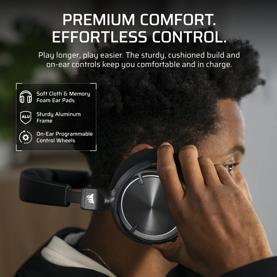 Corsair Virtuoso Max Wireless ANC 無線遊戲耳機(碳黑色)