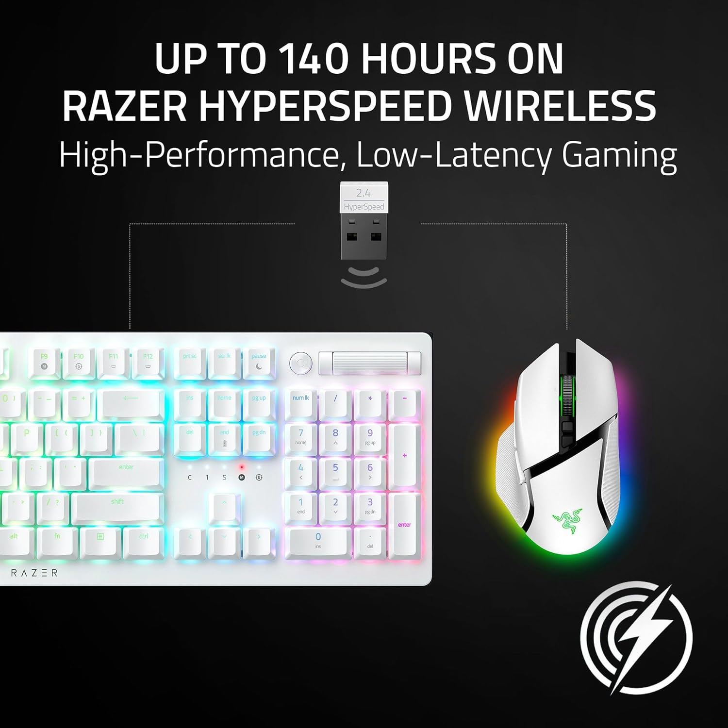 Razer Basilisk V3 Pro 35K 無線遊戲滑鼠(白色)