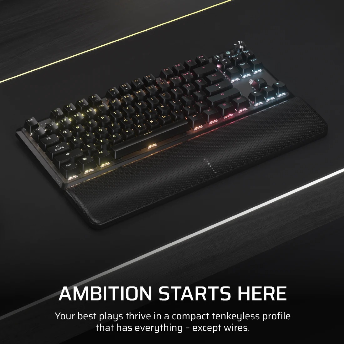 Corsair K70 CORE TKL WIRELESS RGB 無線機械遊戲鍵盤(MLX RED V2-無線-黑色)