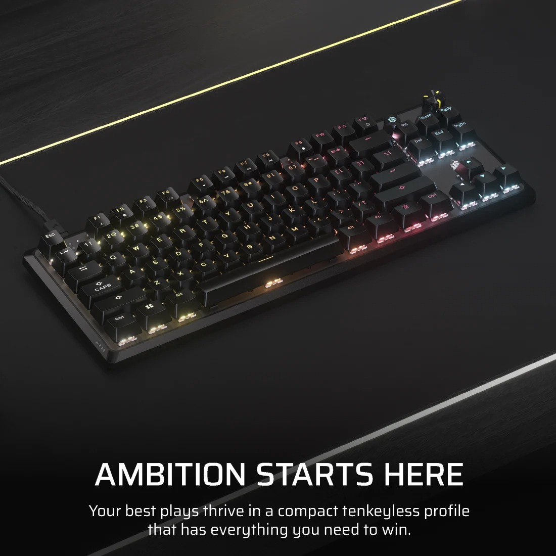 Corsair K70 CORE TKL RGB 有線機械遊戲鍵盤(MLX RED V2-有線-黑色)