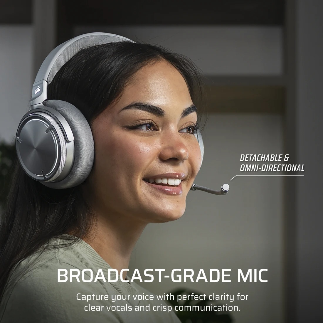Corsair Virtuoso Max Wireless ANC 無線遊戲耳機(銀色)