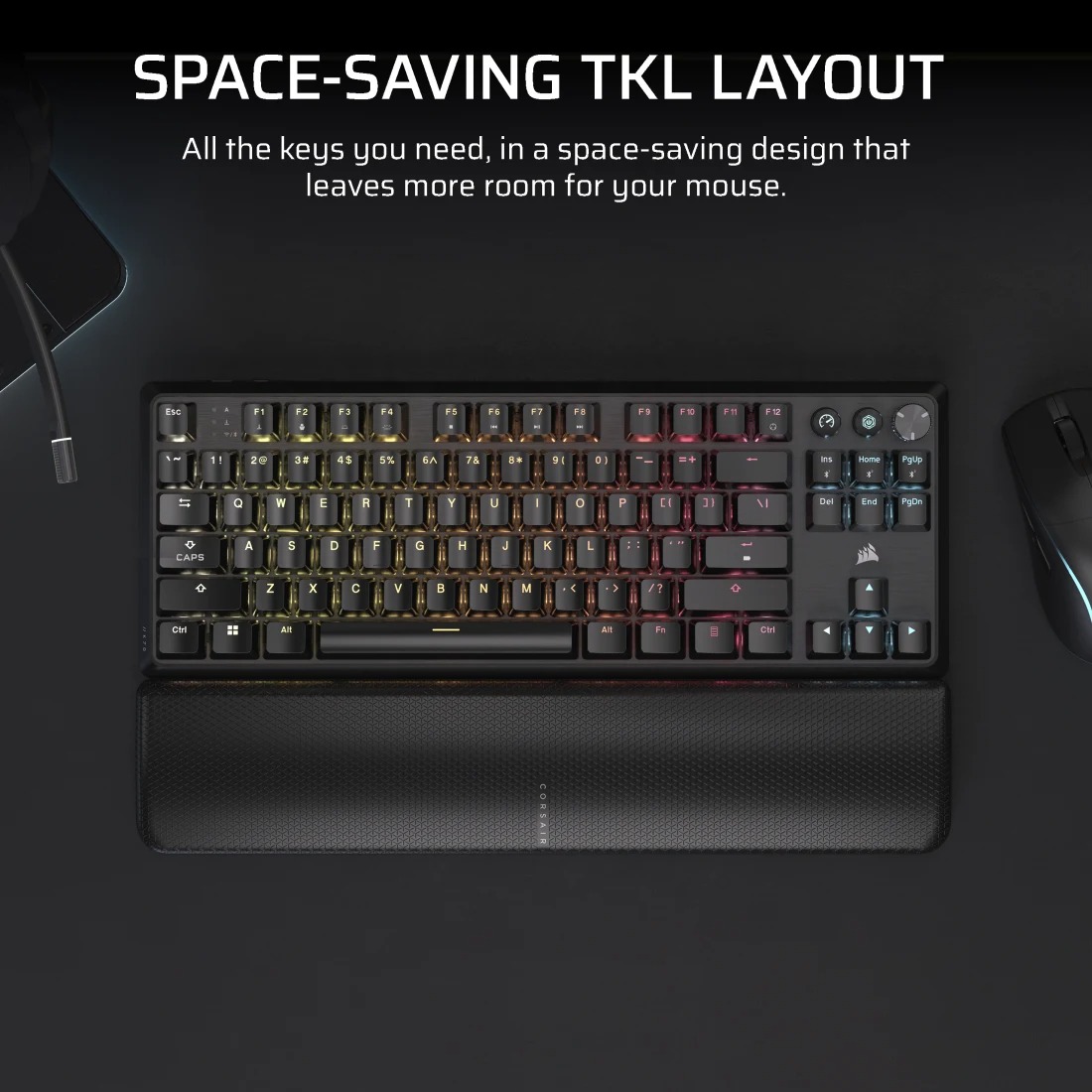 Corsair K70 CORE TKL WIRELESS RGB 無線機械遊戲鍵盤(MLX RED V2-無線-黑色)
