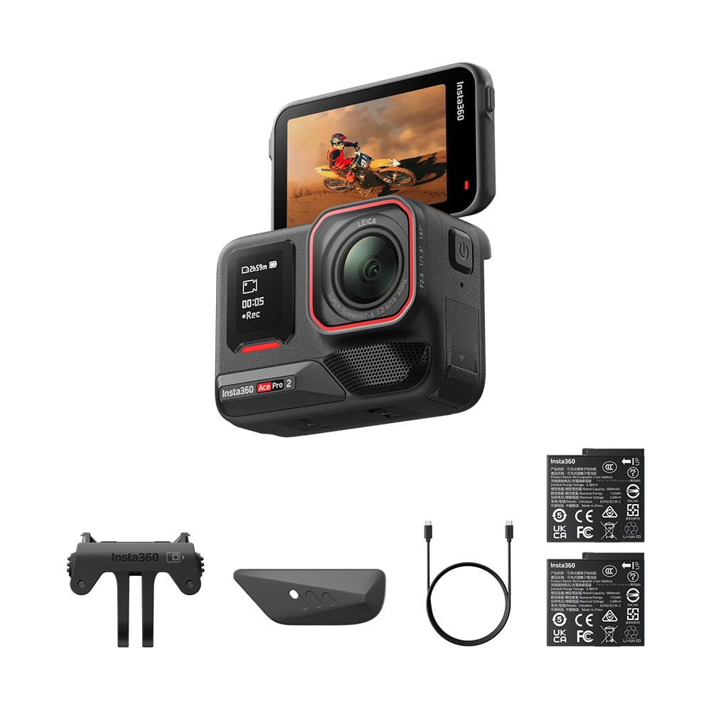 Insta360 Ace Pro 2 運動相機(雙電-續航強化版-午夜黑)