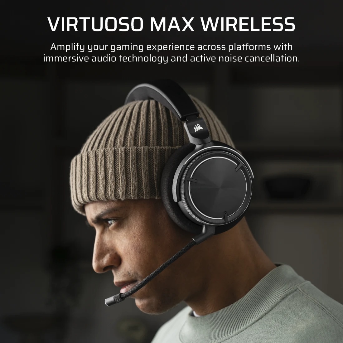 Corsair Virtuoso Max Wireless ANC 無線遊戲耳機(碳黑色)