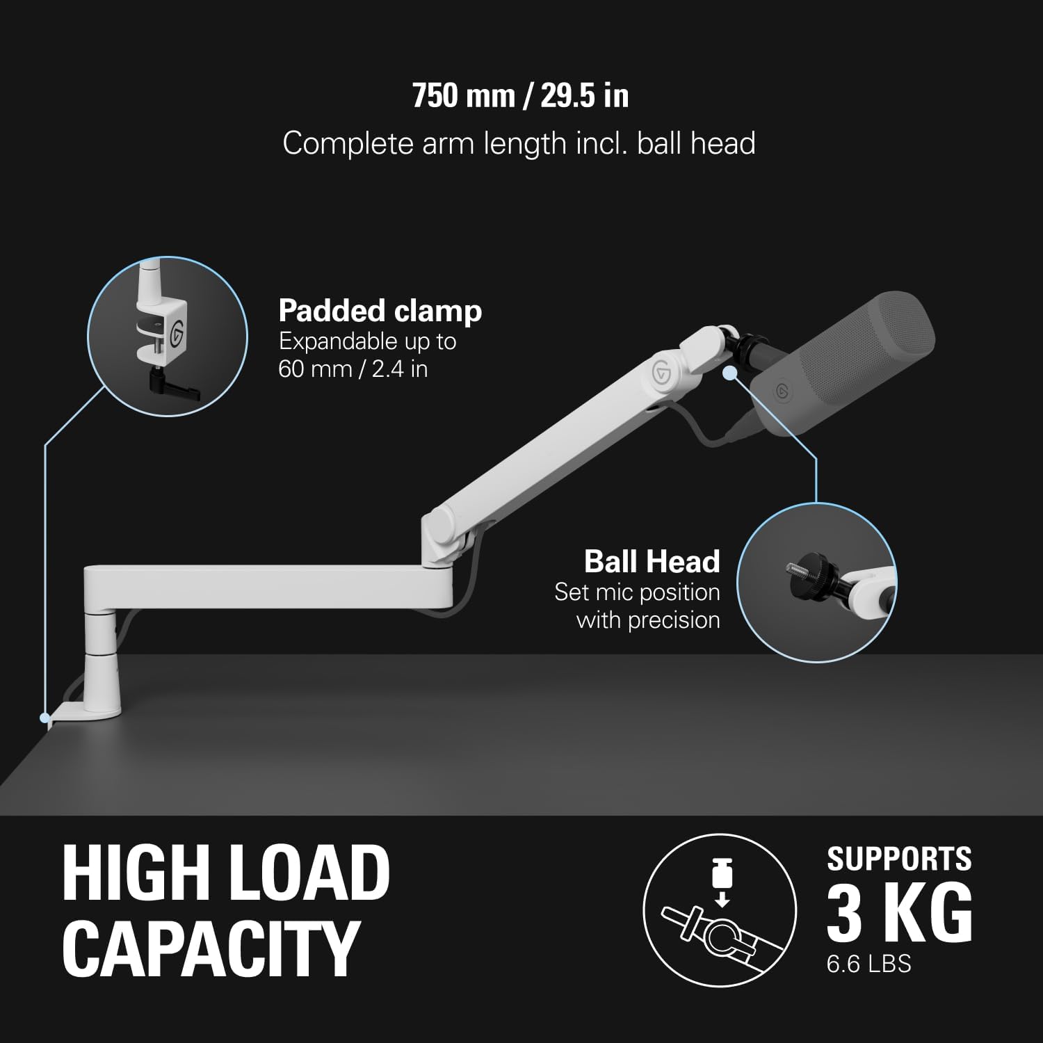 Elgato Wave Mic Arm Pro 麥克風支架(白色)