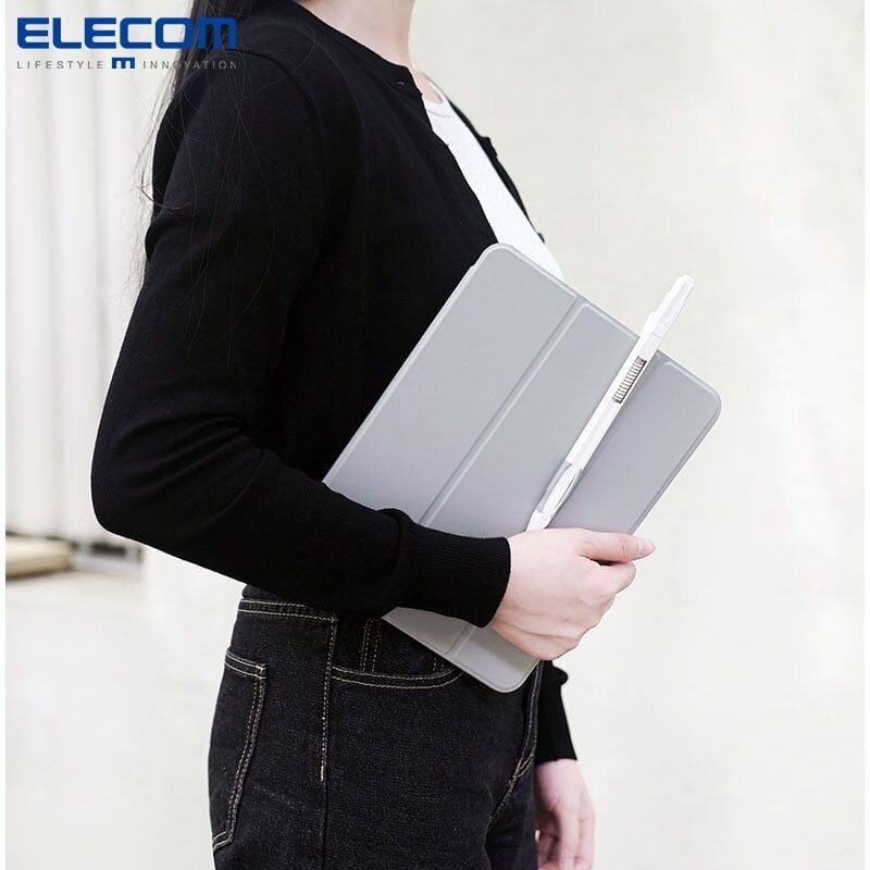 ELECOM 第二代Apple Pencil按壓伸縮筆筒型保護套(白色)