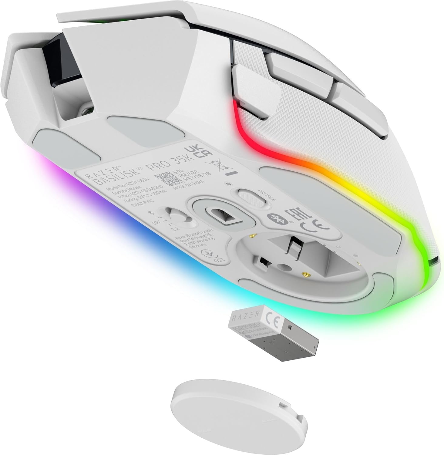 Razer Basilisk V3 Pro 35K 無線遊戲滑鼠(白色)