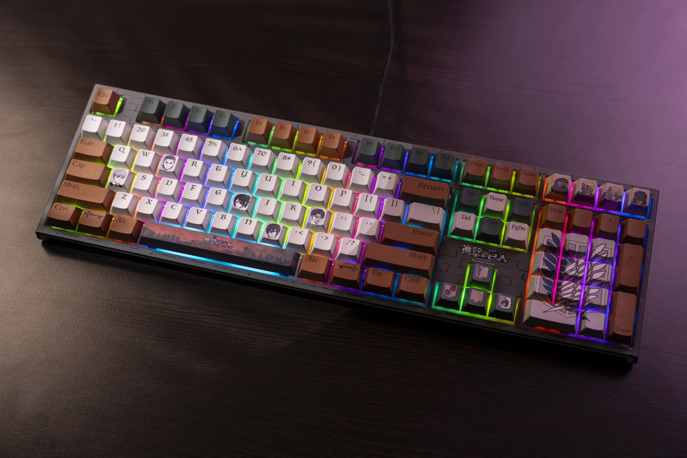 Ducky One 2《進擊的巨人》Cherry茶軸 機械式鍵盤 限定版套裝