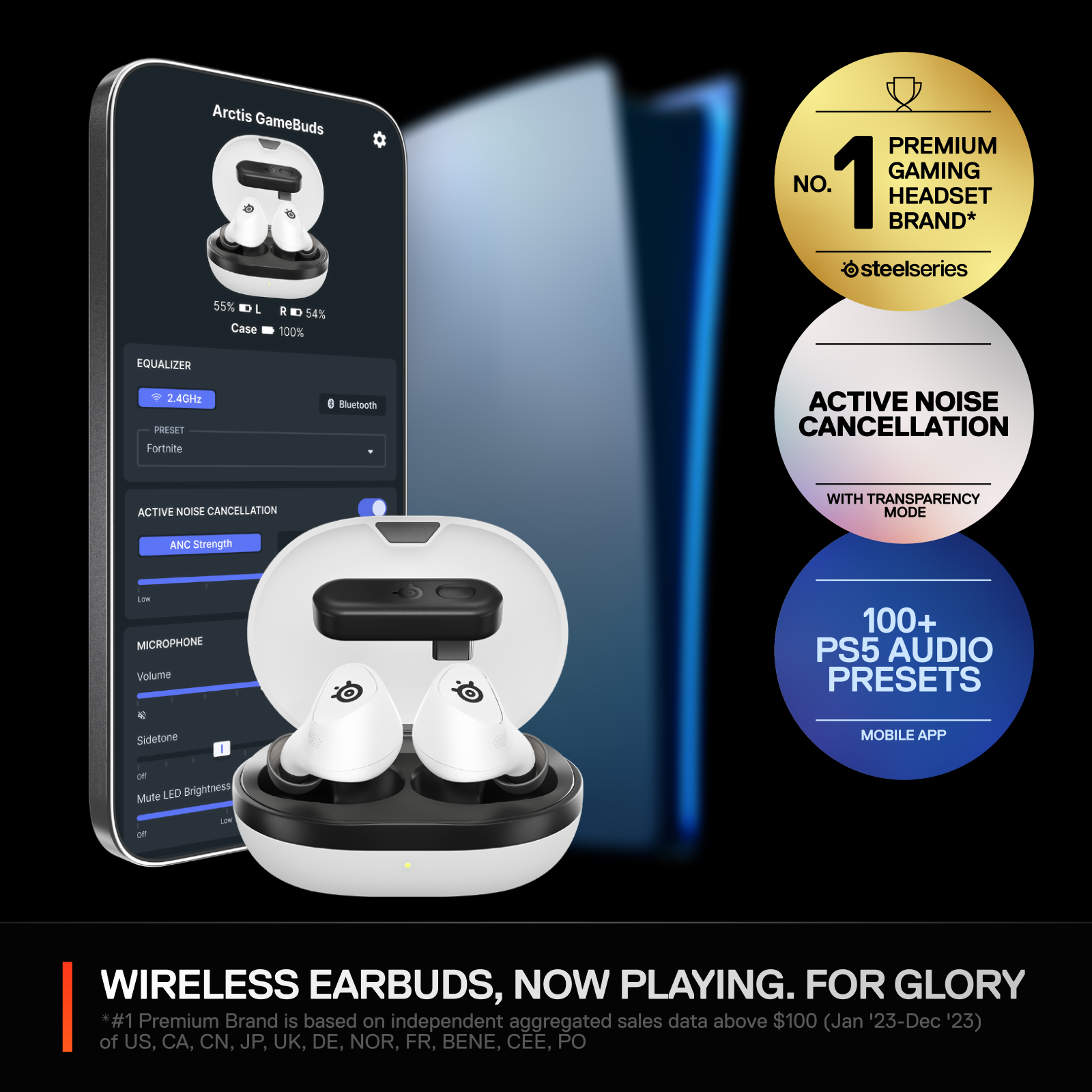SteelSeries Arctis GameBuds 真無線遊戲耳機(61682)(PlayStation/PC-白色)