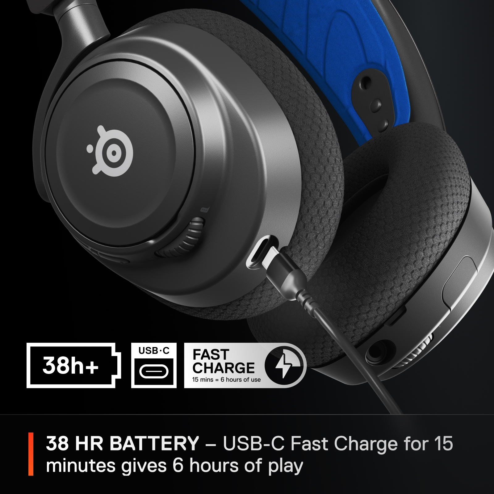 SteelSeries Arctis Nova 7P Wireless 無線降噪遊戲耳機(For Playstation, PC, Switch, Mobile)(61559)(黑色)