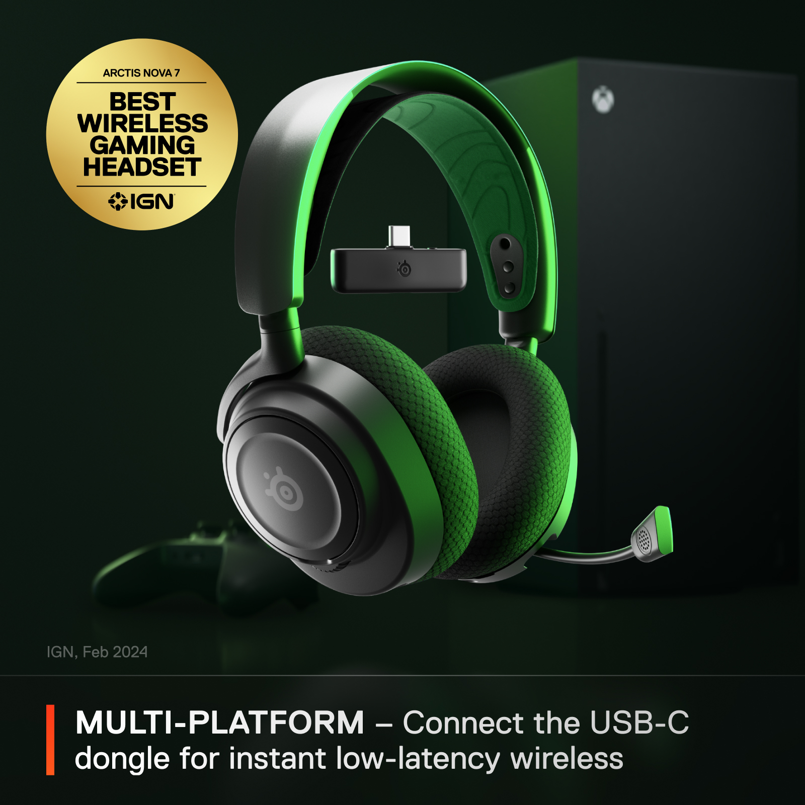 SteelSeries Arctis Nova 7X Wireless Multi-Platform 多平台 無線降噪遊戲耳機(61565)(黑色)