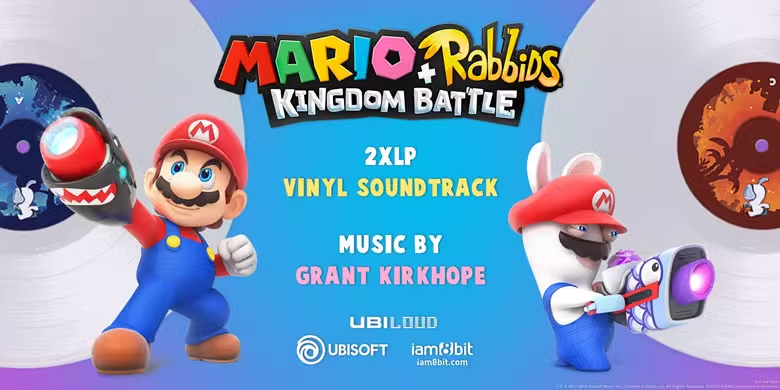 《瑪利歐+瘋狂兔子 王國之戰》Mario + Rabbids Kingdom Battle 2xLP Vinyl Soundtrack 黑膠唱片(白色彩膠版-雙片裝)