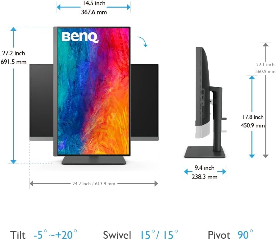 BenQ PD2706U 27吋 4K UHD IPS AQCOLOR技術 90W USB-C Designed For Mac 藝術設計用顯示器