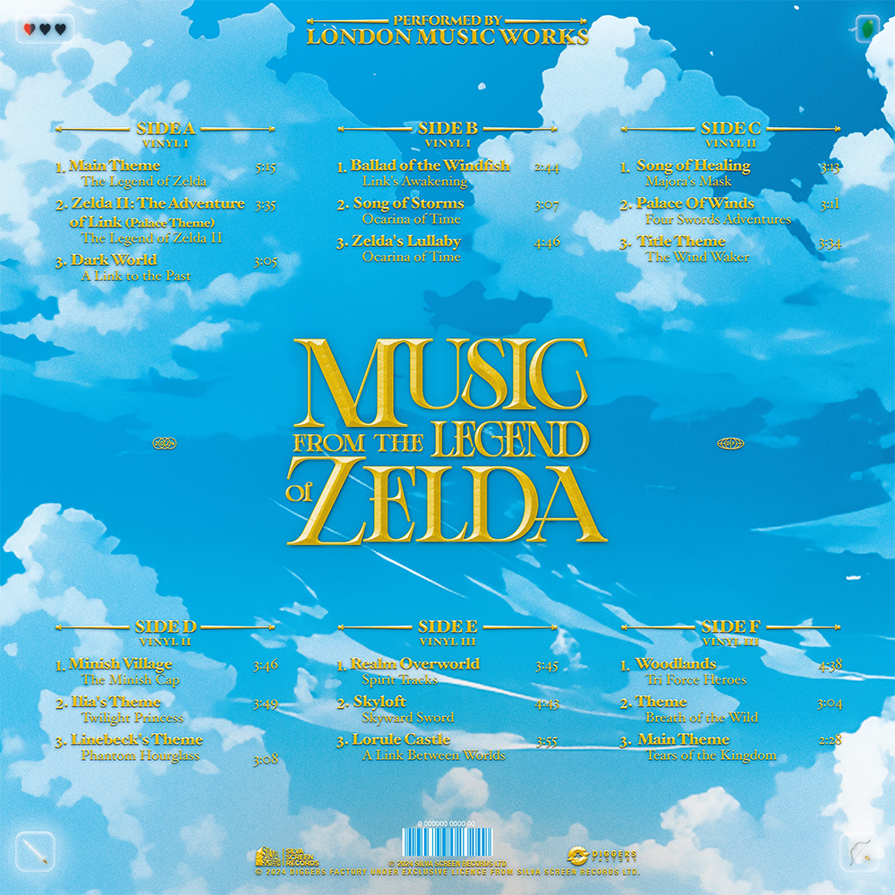 《薩爾達傳說》The Legend of Zelda 遊戲音樂合輯 黑膠唱片(藍色限量版-三片裝)