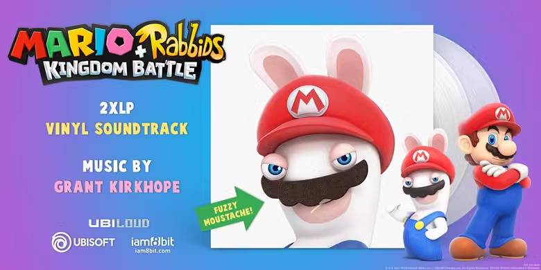 《瑪利歐+瘋狂兔子 王國之戰》Mario + Rabbids Kingdom Battle 2xLP Vinyl Soundtrack 黑膠唱片(白色彩膠版-雙片裝)