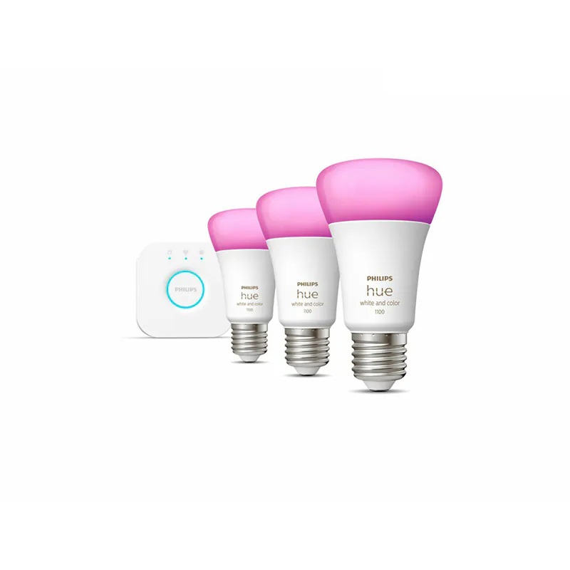Philips Hue White and Color Ambiance 11W A60 E27 3set 彩光+白光智能燈膽入門套裝(3彩光燈膽+橋接器)