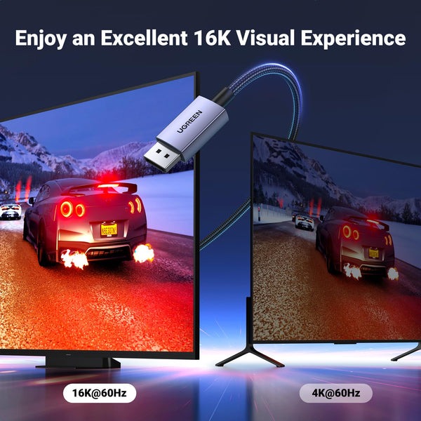 UGREEN Displayport 2.1 16K@60Hz(With DSC)/10K@60Hz(Non DSC) Cable 傳輸線(1m)