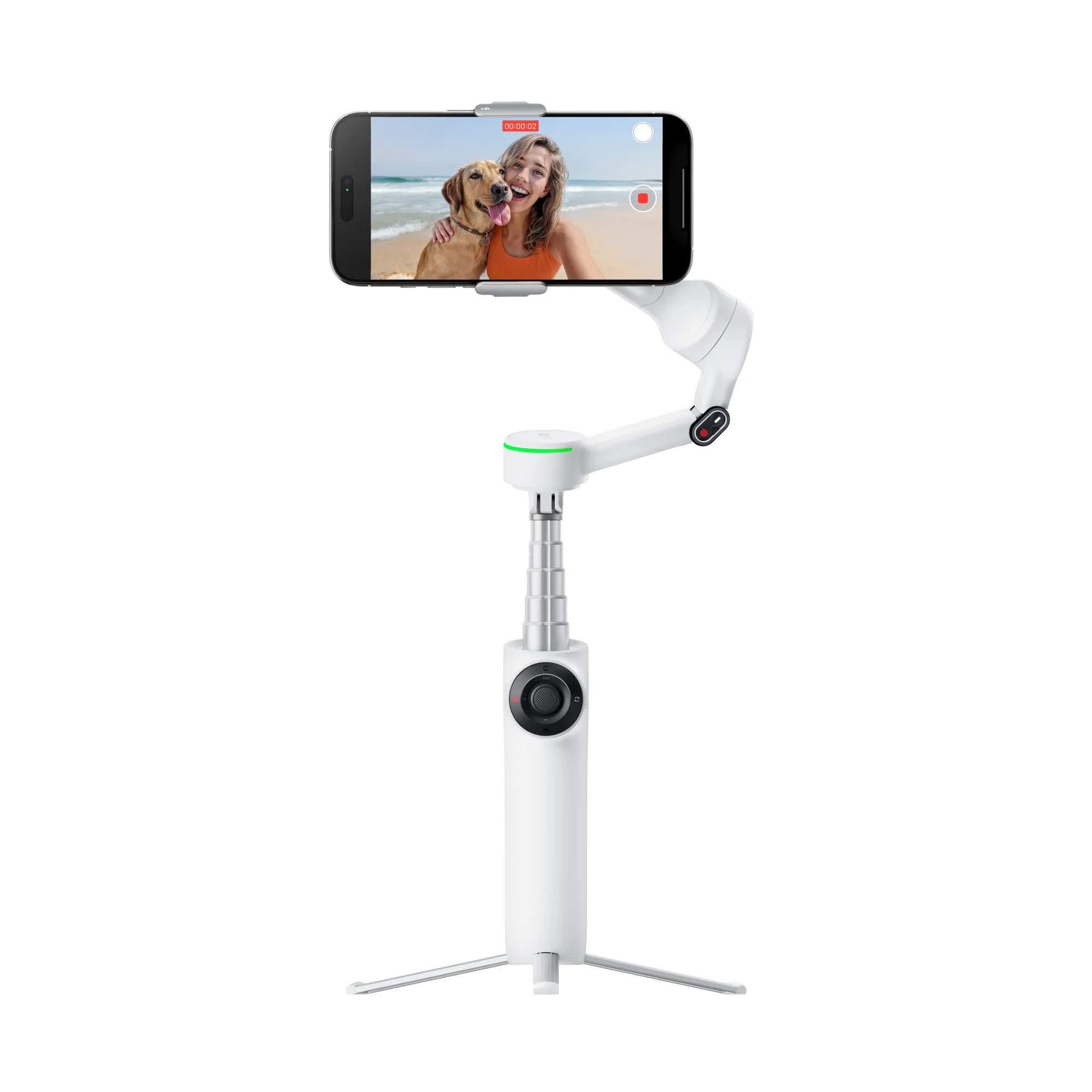 Insta360 Flow 2 Pro 旗艦級AI手機穩定器(創作者套裝-雪山白)
