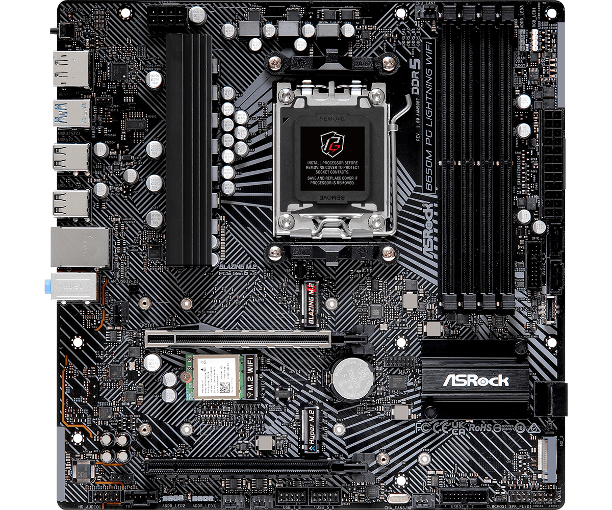 ASRock B650M PG Lightning WiFi mATX主機板(B650M PG LIGHTNING WIFI)
