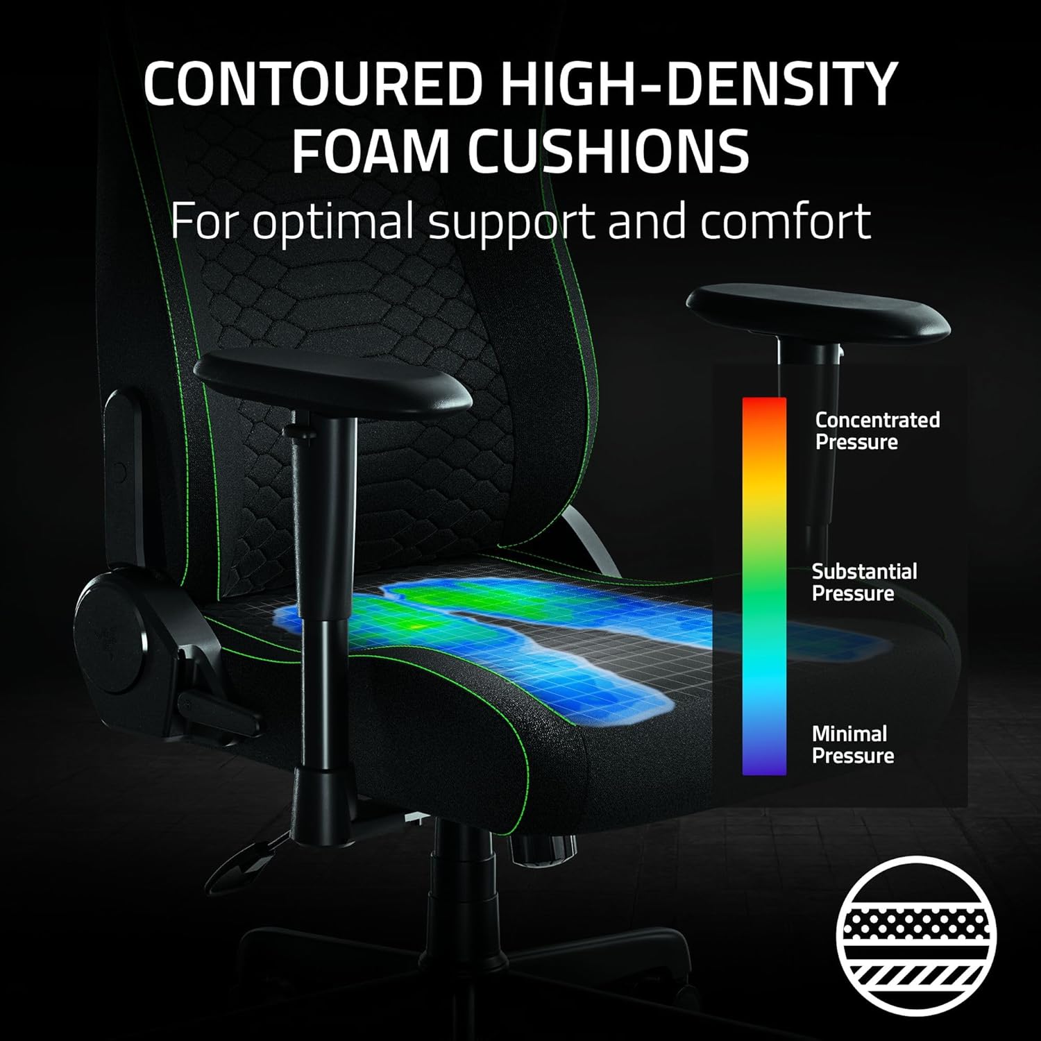 C350A Razer Iskur V2 X 人體工學電競椅(Green Black)