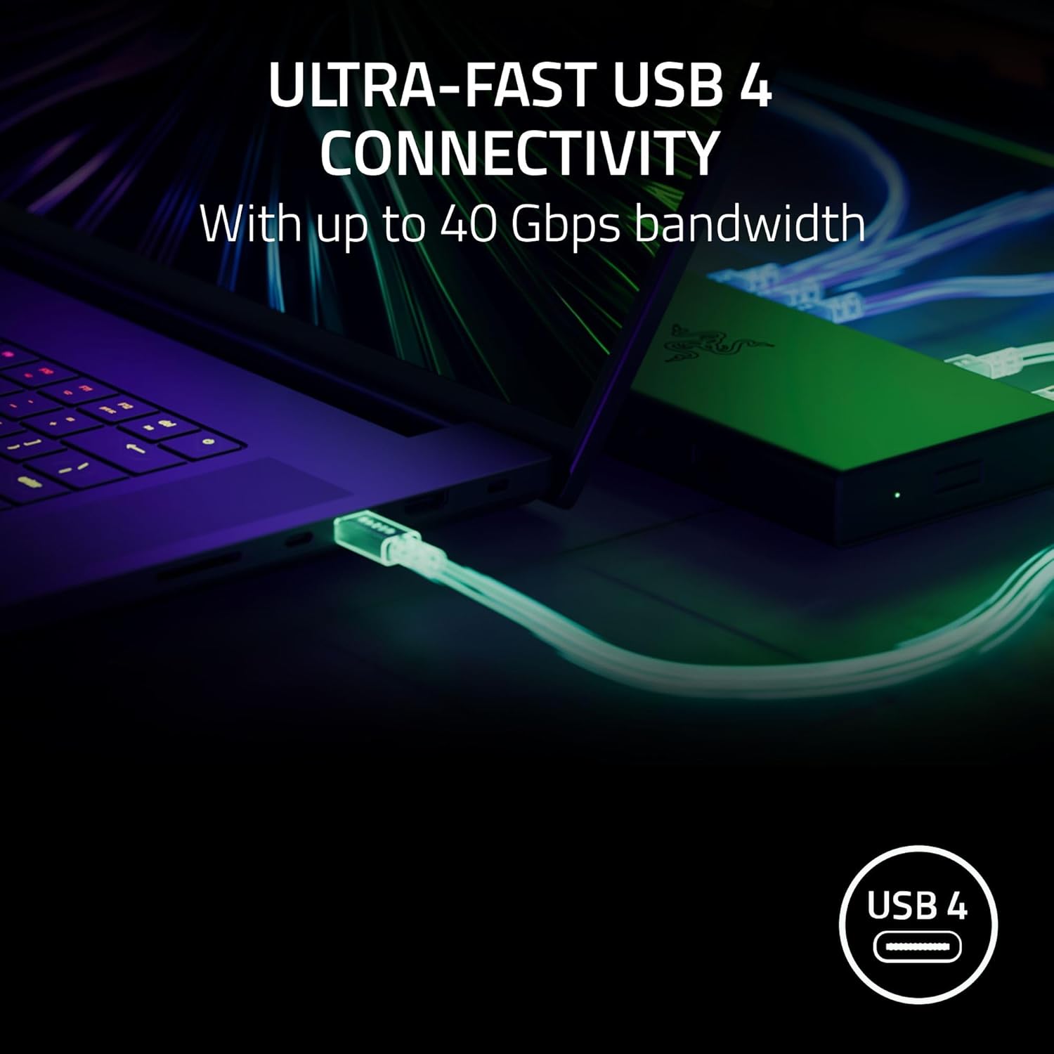 Razer USB 4 Dock USB Type C 14-in-1 Multiport Adapter 擴展塢(黑色-Black)