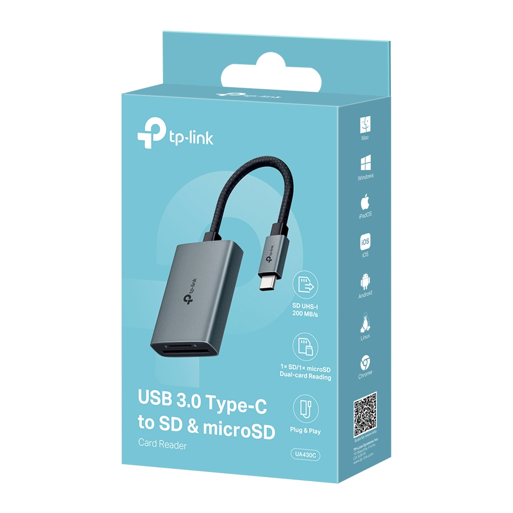 TP-Link UA430C USB 3.0 Type-C to SD & microSD 3.0 讀卡器